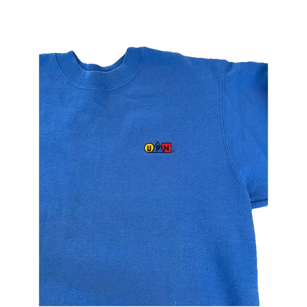 Vintage UPN Network Sweatshirt Men Medium Blue Moesha Malcom & Eddie Wayans Bros